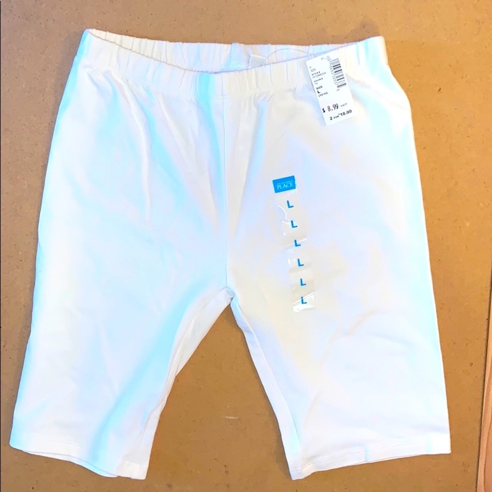 White children’s knee length leggings